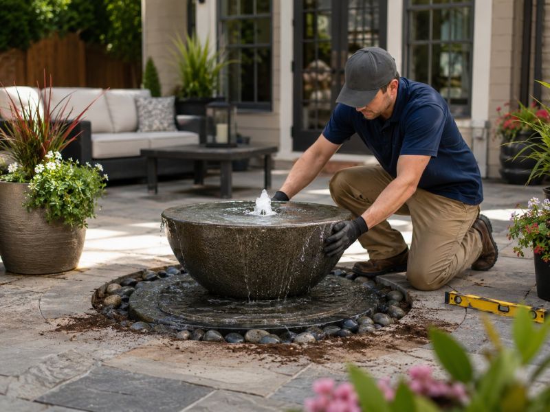 Rock Fountain Installation in Honolulu, HI